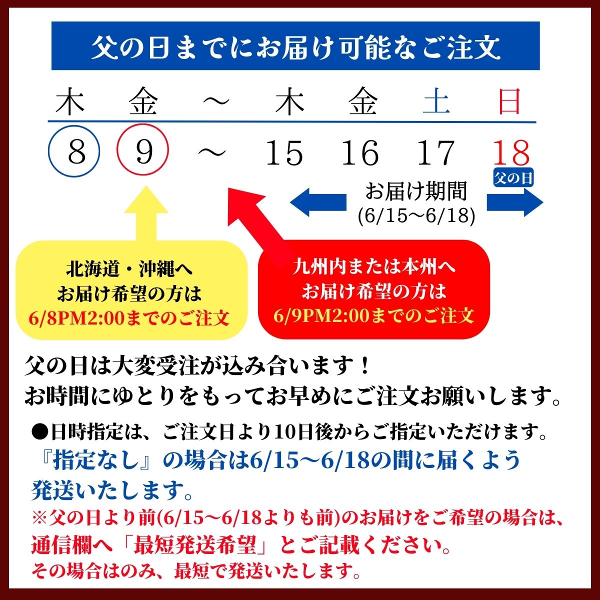 父の日お届け目安