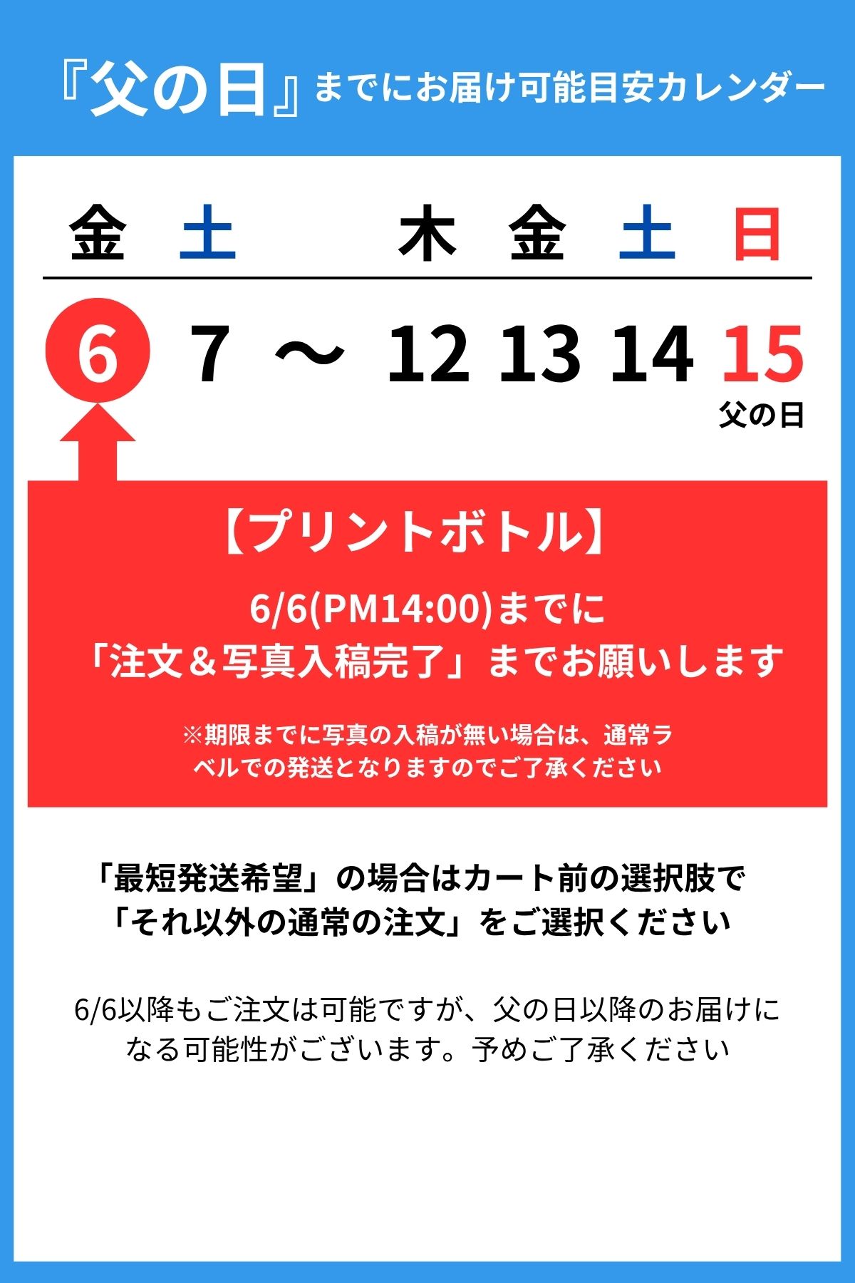 父の日お届け日