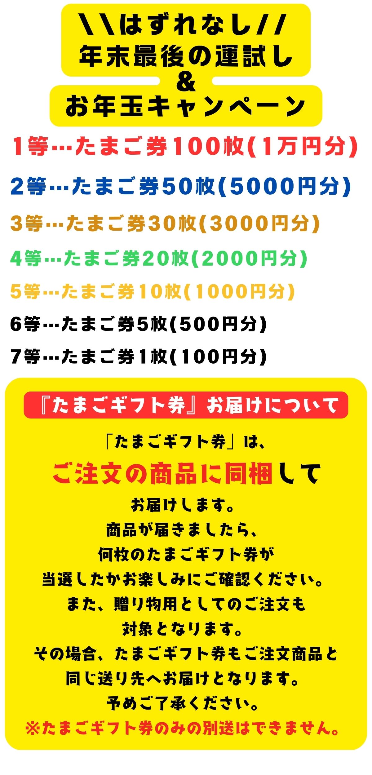 2025年末年始たまごギフト券